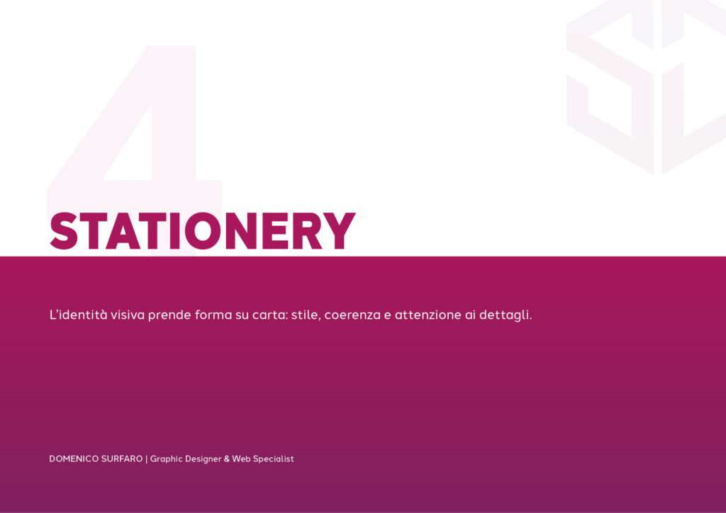 Applicazione dell’identità visiva su stationery aziendale, progettata da Ispyra.