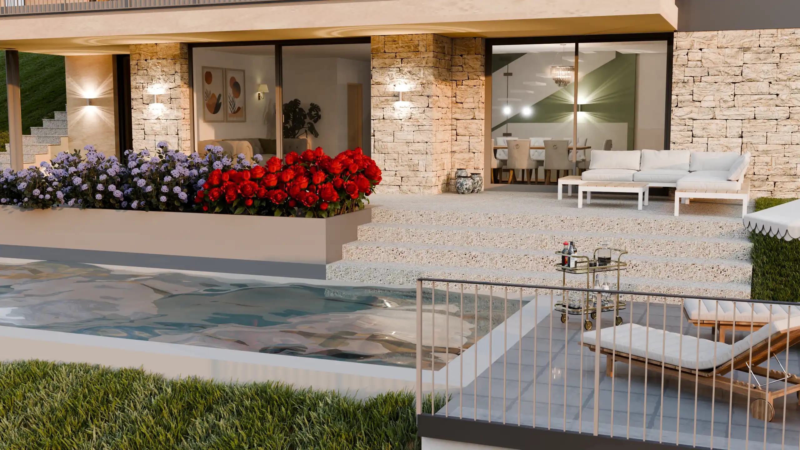 Villa Azzurra, piscina e solarium