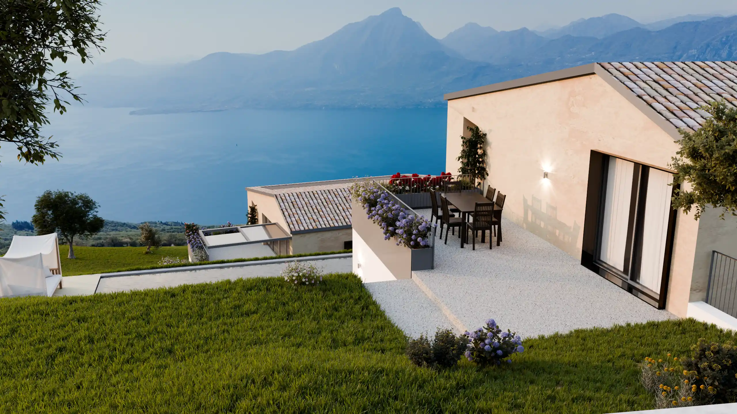 Villa Smeraldo, terrazza giardino e piscina, Le Terrazze Residence