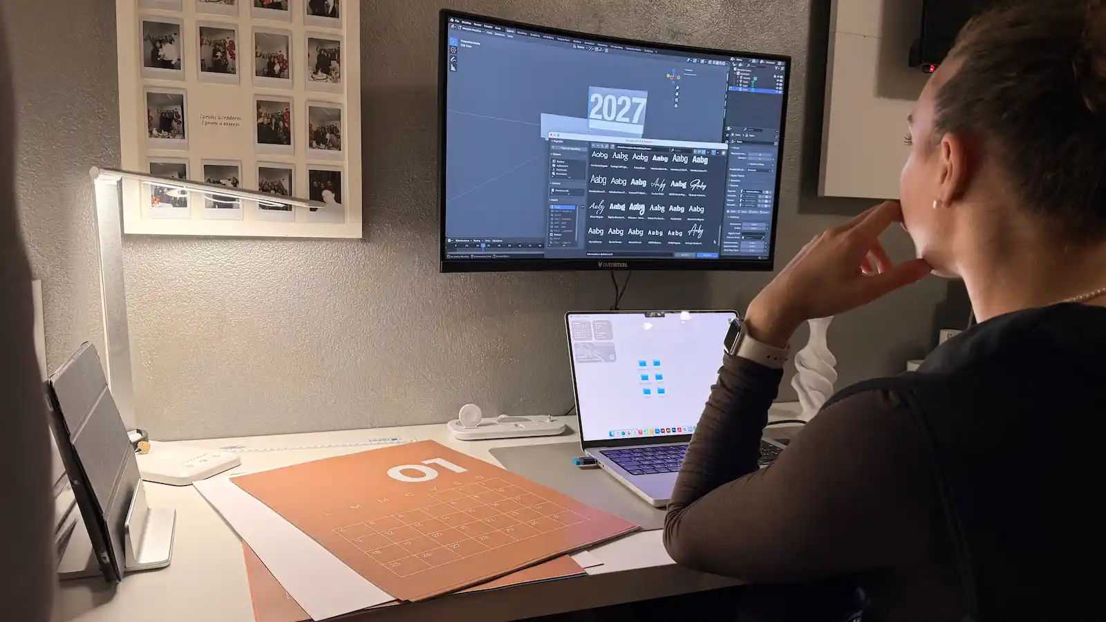 Maria Pia Surfaro al computer nello studio Ispyra